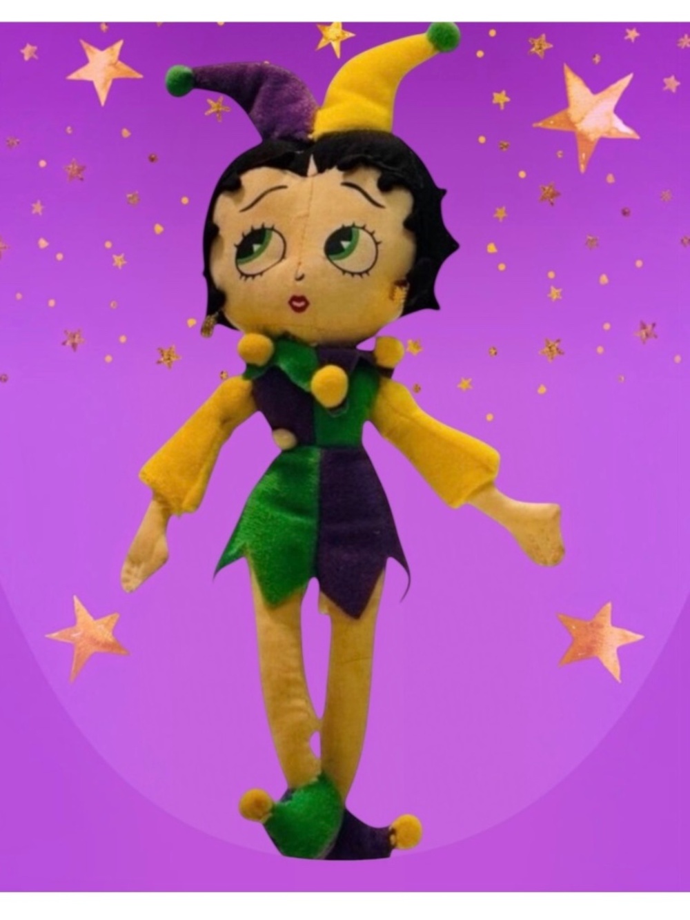 Betty Boop Rare Jester Rag Doll 2004 Mardi Gras